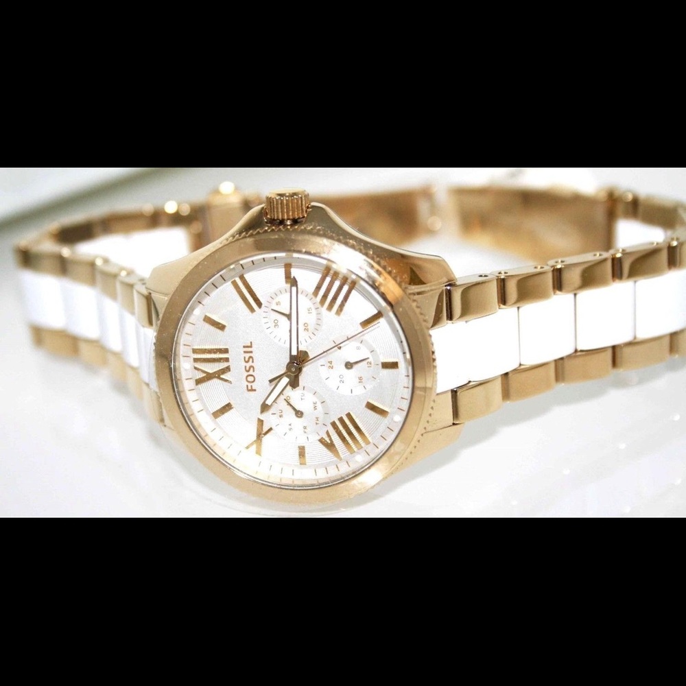 Fossil “Cecile” Two-Tone Chronograph Watch